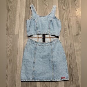 Vintage Bongo 90's Denim Mini Dress Size 5